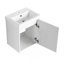 Meuble-lavabo flottant mural 18 po avec lavabo en céramique et porte d'armoire à fermeture en douceur, pour petite salle de bain-593387378