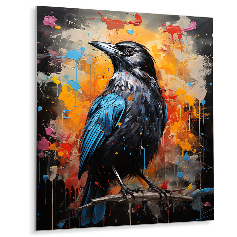 Corbeau Popart Royauté III, H 40 po x l 30 po x P 1 po