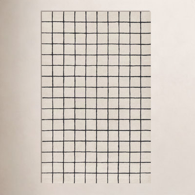 Montara Ivory Hand-Tufted Geometric Wool Rug