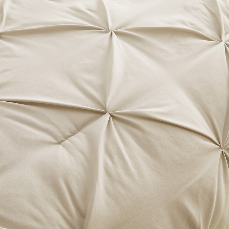 Housse de couette avec insert Pinch Pleat, Couette pour grand lit + 3 pièces supplémentaire, Crème