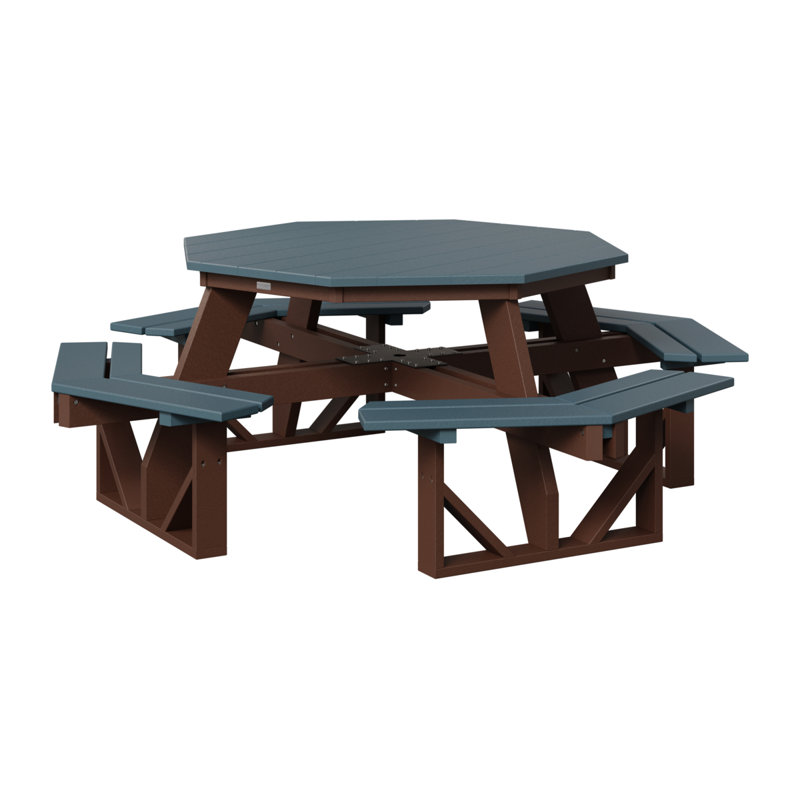 Table de pique-nique Ada, Slate Top/Chocolate Brown Base