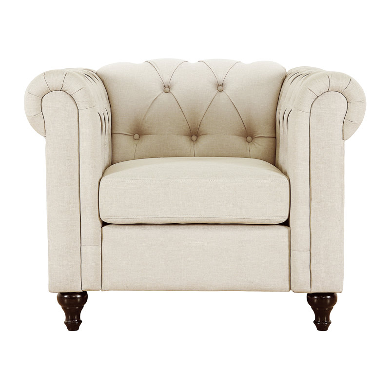 Fauteuil Chesterfield Jemima, Beige / brun clair