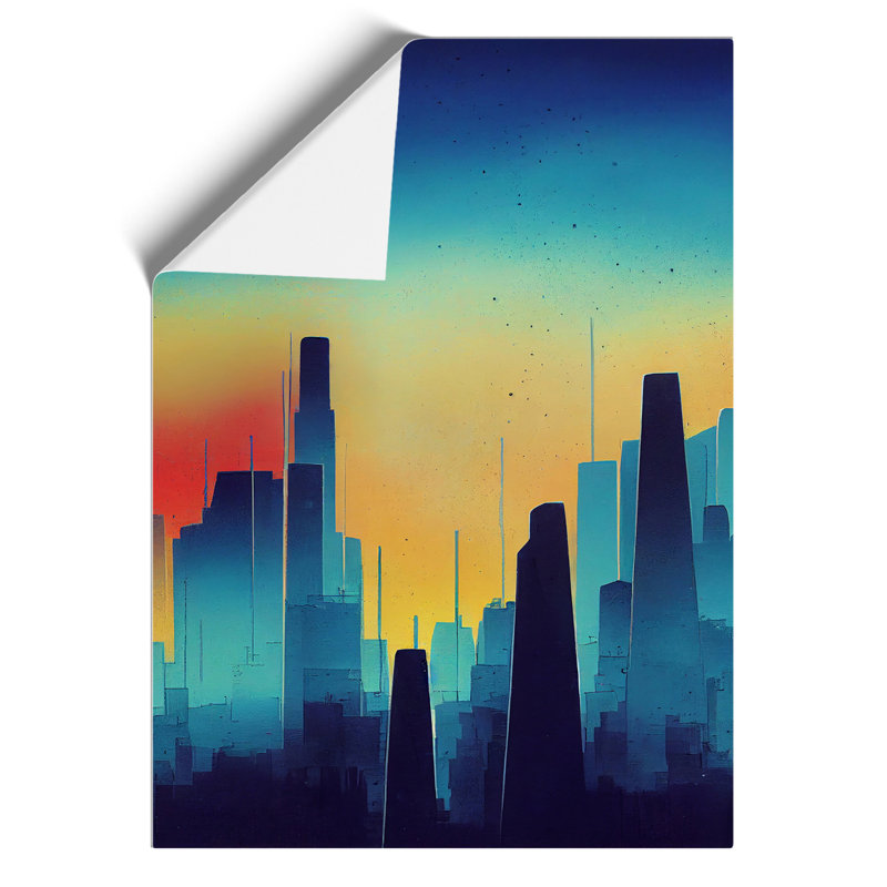 City Skyline Sunrise - Wall Art, Paper, 59.4cm H x 42cm W, No Matte