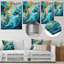 Aqua Dream Rush Flow 3 - Abstract Collages Metal Wall Art-1094879666