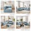 Canapé modulaire moderne avec repose-pieds en velours de performance en forme de L avec sièges profonds 6 pièces Modern-1283555353