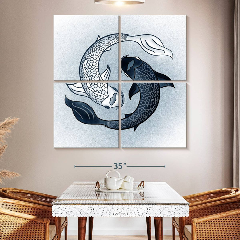 Yin Yang Fish, H 50 po x l 50 po