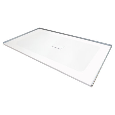 Base de douche à seuil zéro 60 po x 40 po avec drain central Transolide Trimslate