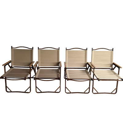 Foldable Chair With (4) - Aluminium Frame, Canvas Seat For Picnic, Beach, Patio, Camping, Backyard 4 Portable Frame Travel, Picnic