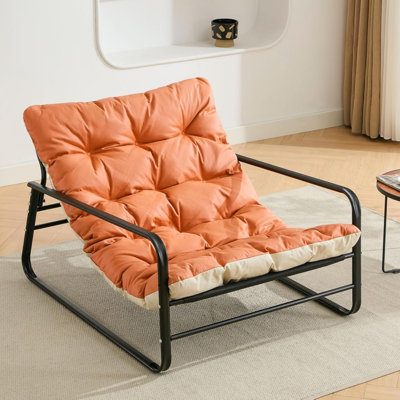 2-seater Steel Outdoor Recliner W/ Reversible Cushion - Garden, Patio & Balcony Lounge Chair