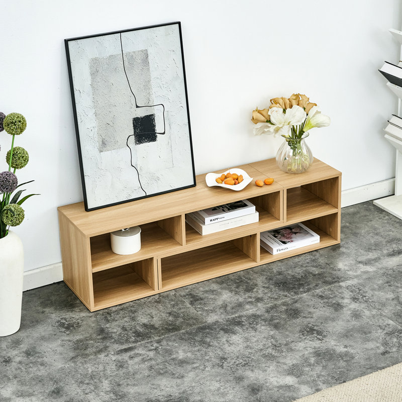 Gaming Tv Desk - Open Storage, 2 Pieces Cube, Cube Entertainment Shelf Modern Minimalist, Fits 45"-70" Tvs