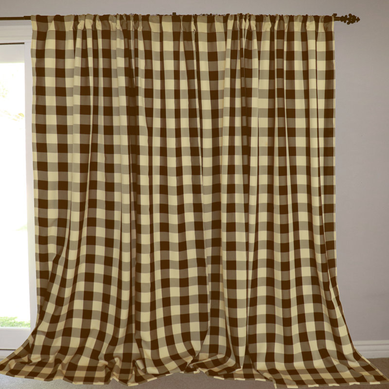 Chestermere Semi Sheer Curtain Single Panel, 56" W x 84" L, Brown/Cream