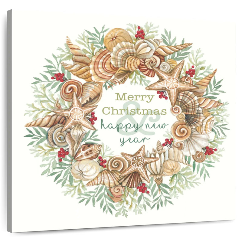 Couronne Lelend Coastal Merry Christmas, H 20 po x l 20 po
