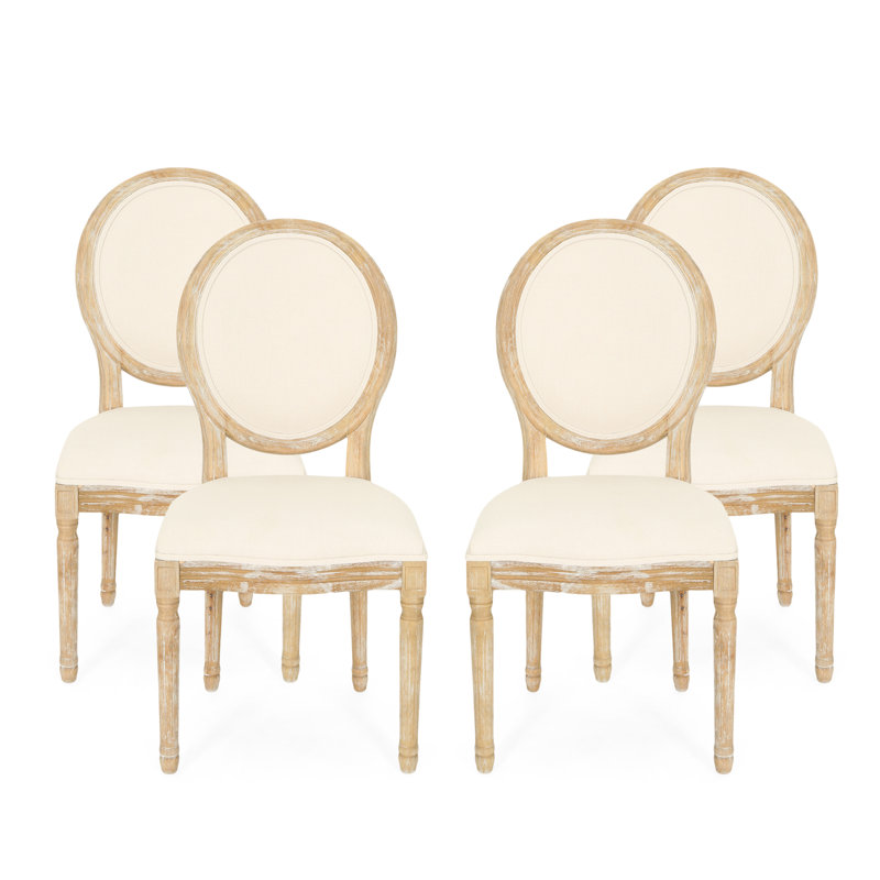 Chaises d'appoint rembourrées, Naturel, Beige/bleu