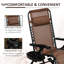2 chaises berçantes d'extérieur, chaise berçante pliable à gravité zéro avec coussin, porte-gobelet et téléphone, brun. Structure en métal, chaise d'escalade en tissu respirant, support 2Pcs Space Efficient Choice. Brun