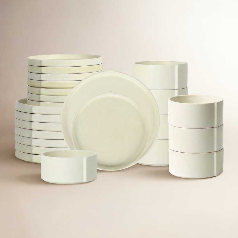 Stone Lain Bao 24-Piece Dinnerware Set Stoneware, Beige
