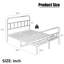 Structure de lit plateforme en métal - grand lit, tête de lit en fer, sans sommier, sommeil paisible, cadre noir avec tête de lit solide, repos nocturne tranquille,