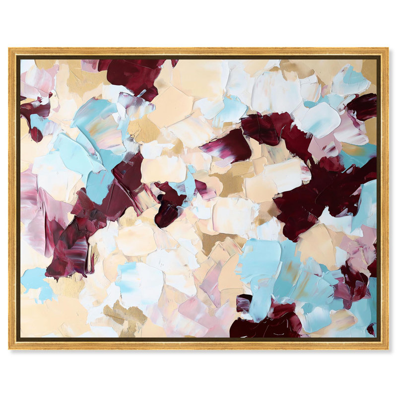 «Crimson and Blue», reproduction d'art sur toile par Art Remedy, H 31 po x l 37 po, Cadre doré