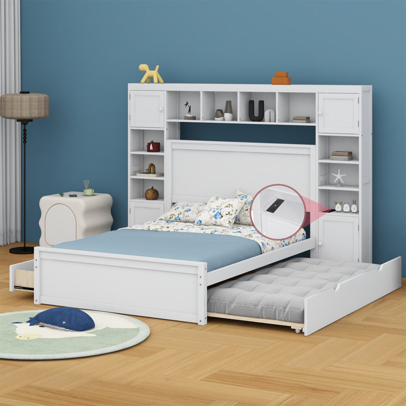 Pinka Bookcase Bed, White