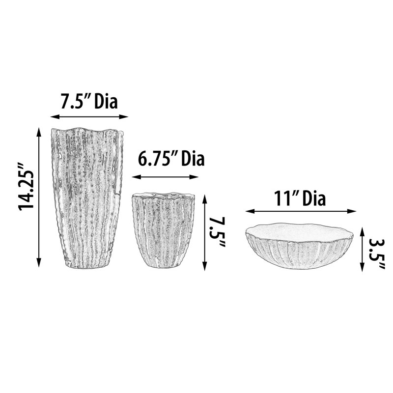 Vases et bol caramel