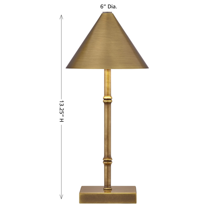 Mae 1-Light Portable Rechargeable LED Table Lamp, Brown