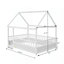 Lit de plancher en bois avec cadre de toit de maison-870648949-870648950