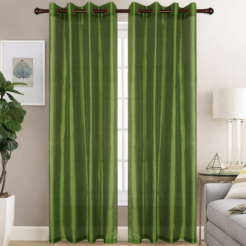 Diredra Polyester Semi-Sheer Curtains, Sage