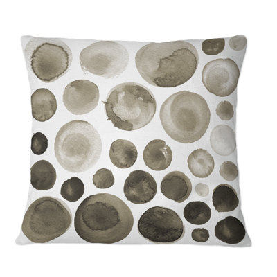 Ensemble de cercles d'aquarelle café brun - Coussin décoratif imprimé moderne