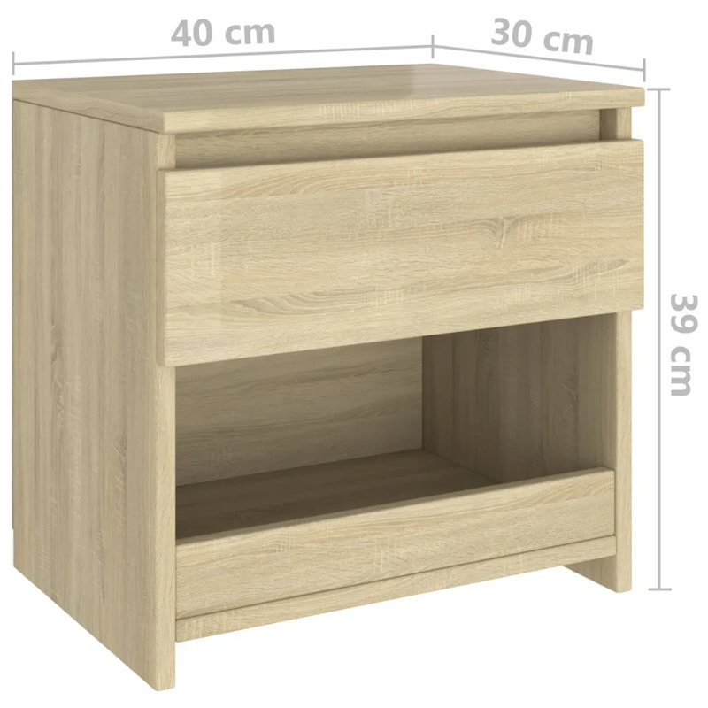 Ezrael 101.6cm W Bedside Table, Sonoma Oak