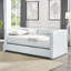 Lit de jour simple moderne gris avec fonction coulissante et option de revêtement utilitaire