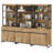 Aadam 3 PCS Modern 72" Tall Bookcases With Metal Base And Adjustable Shelves, Library Book Shelf With Storage Cabinet And Open Book Shelfs, Wood Bookshelves-1034886228-1014579172