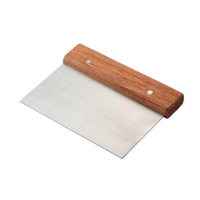 Stainless Steel Pastry Cutter And Scraper With Riveted Wood Handle