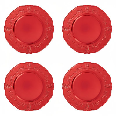 Set of Four 33cm Dia Finish Baroque Charger Plates