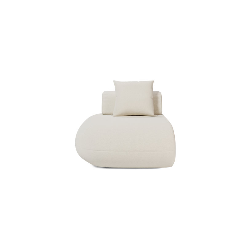 Fauteuil rond sans accoudoirs vanille Dannita