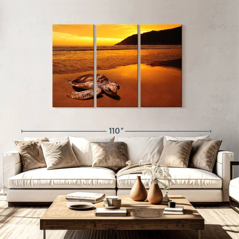 Brampt Turtle On Sunset Beach, 48" H x 74" W