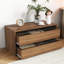 Rangement empilable pour livres et rangement - Organisateur 2 tiroirs, 28,24 * 13,39 * 14,45 pouces, finition noyer, panneau de particules + armoire de présentation, tiroirs, couleur, fabriqué en