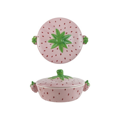 Stoneware Strawberry Shaped Baker Handles