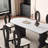 Plain white simple dining table and chair set-111620518