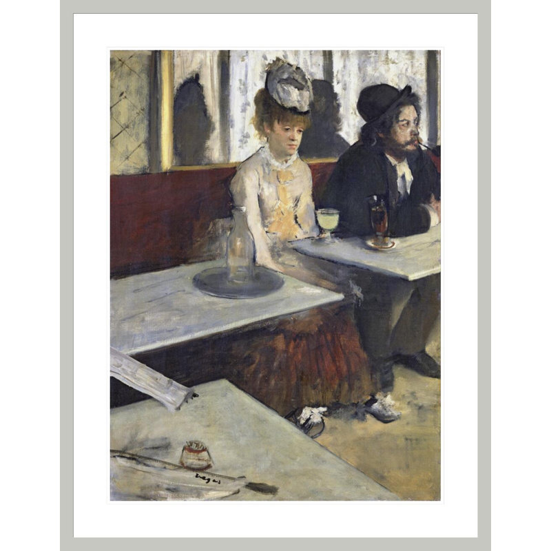 «In a Café (The Absinthe Drinker») par Edgar Degas, impression giclée encadrée, 41.5" H x 32.46" W