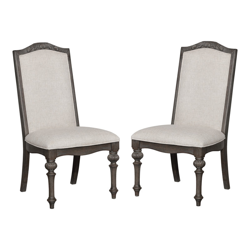 Schleicher 19'' H Fabric Upholstered Side Chair, Ivory/Natural Wood