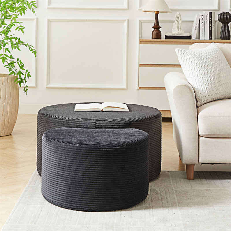 Ensemble de tables basses rondes, Noir