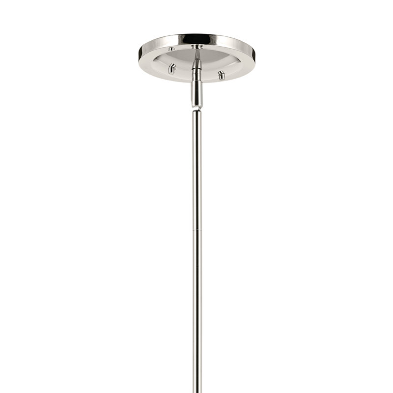  6-Light Classic Shaded Arm Chandelier, Polished Nickel, 23.25" H x 6" W x 51.5" D