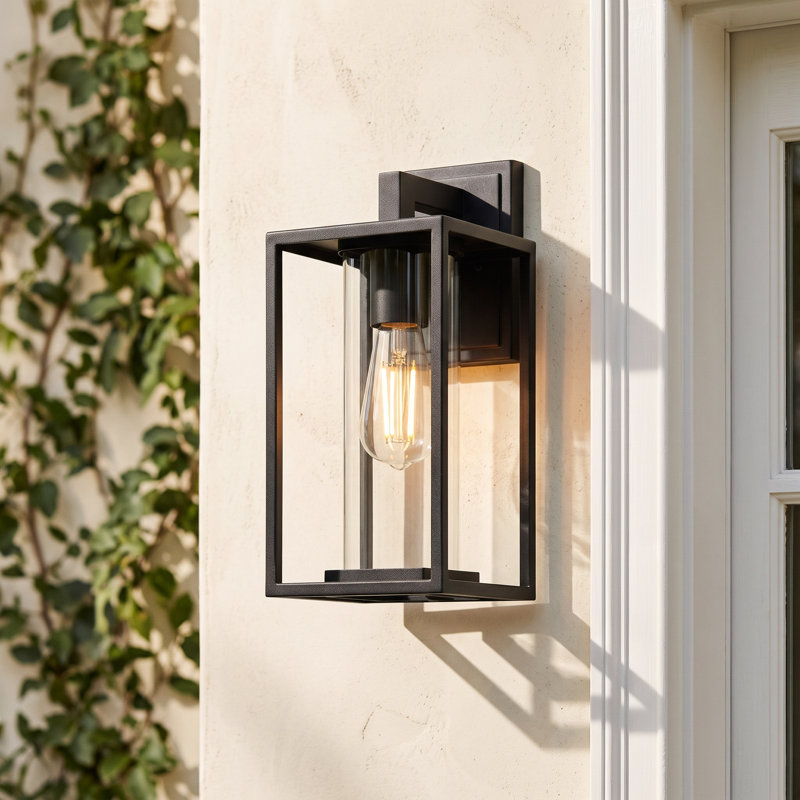 Echo Mickle 6 Inch Outdoor Wall Sconce in Black, 13.5" H x 6" W x 7.5" D