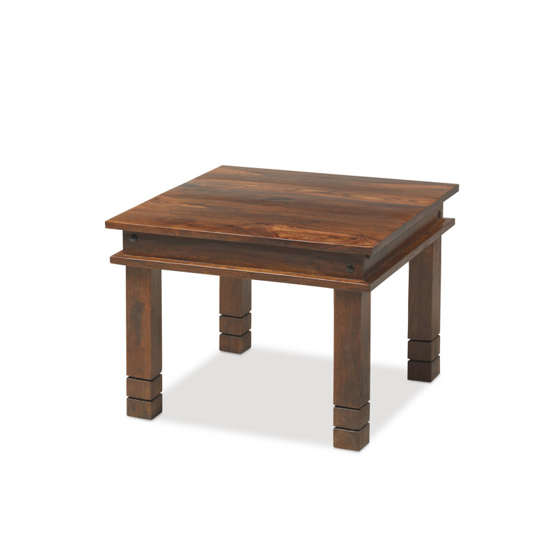 Jali Indian Solid Wood Four Leg Coffee Table, 46 cm H x 60 cm W x 60 cm D