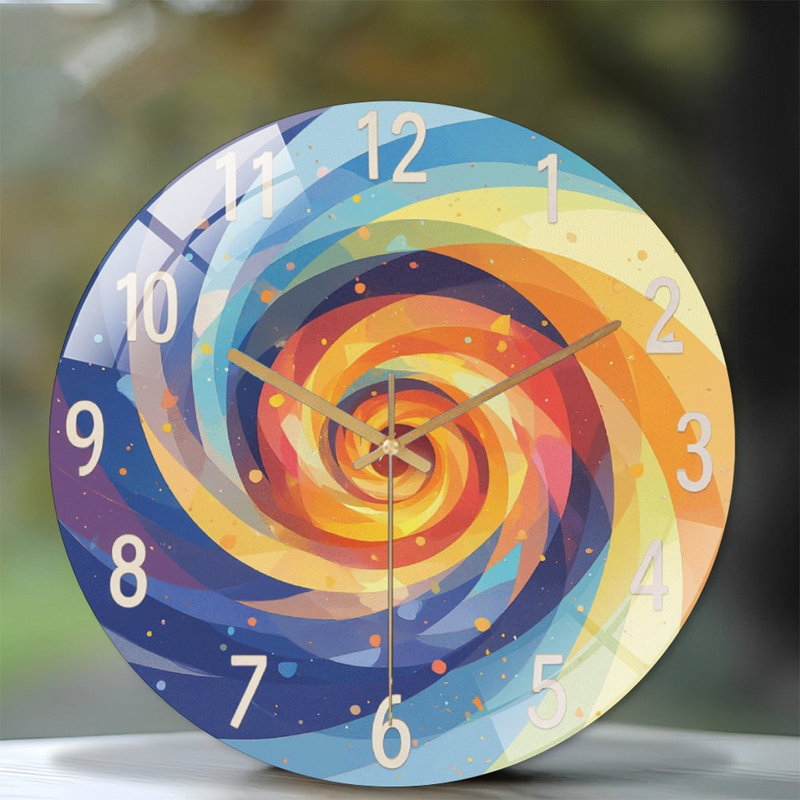 Horloge murale colorée en spirale 12 po