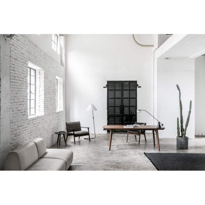 Ren Leather Chair, Bellagio 2 Charcoal 4520 Leataher/Natural Walnut