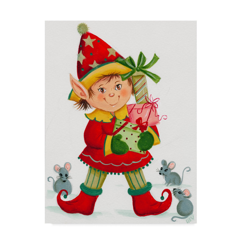 «Elf With 3 Mice», art sur toile, H 32 po x l 24 po x P 2 po
