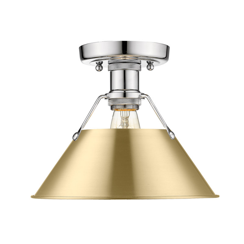 Plafonnier encastré à une lumière de 10 po Weatherford, Chrome, Bronze champagne brossé