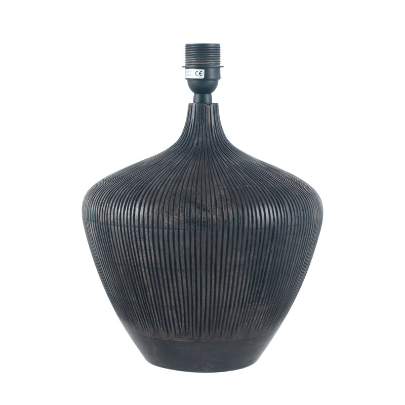 Minoa Solid Wood Lamp Base Lamp, Black