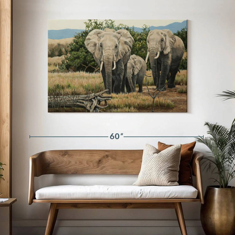 Éléphants de Brampt, H 32 po x l 48 po