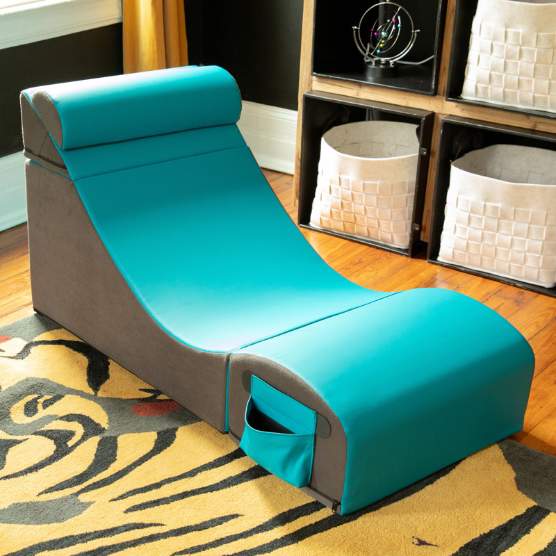 Flexx V-Tex Convertible 3 in 1 Gamer Chair, Table, & Ottoman w/ Adjustable Headrest & Pocket, Turqouise